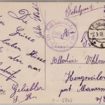Thüringen - Ohrdruf, farb. Grusskarte m. Glitzerpulver, gelaufen/Feldpost 1918