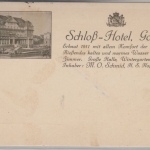 Thüringen - Gotha Schloss-Hotel, sw-Firmen-AK, gelaufen 1914