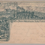 Thüringen - Frankenhausen, Mehlers Waldschlösschen, Federlitho gelaufen 1897