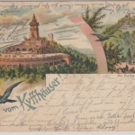 Thüringen - Kyffhäuser (Denkmal), farb. Mehrbild-Litho, gelaufen 1898