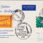 Berlin - 50 J. Dt. Luftpost 15 Pfg. Bed.Dt. Privat-Lupo-GA-Karte SST Bremen 1969