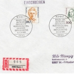 BRD - Frauen d. dt. Geschichte, Ausgaben 1986-1992 a. 15 Ersttagsbriefen