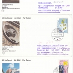 Färöer - 8 Luftpostkarten m. versch. Frankaturen, gelaufen 1987/88