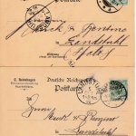 DR - Saarbrücken 1891/96 5 Firmen-Postkarten/Eisenwaren Reinshagen n. Landstuhl