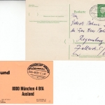 BRD - Regensburg-Hof-München bzw. Regensburg-München, Bahnpost, 6 Belege 1961/88