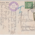 DR/Schweiz - 2x5 Pfg. Adler Karte Bischofsheim a. Rhön n. Luzern 1928, Nachporto