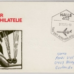 DDR - 15 Pfg. Ulbricht, Privat-GA-Karte/Tag d. Aerophilatelie 1970, SST Halle n.