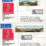 Ascension - Vulkane 1978 Satz a. 2 Lupo-Einschreibebriefen n. CHILE LH-Zuleitung