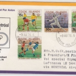Cook Islands - Olympiade Montreal, 4 Werte a. Luftpostbrief Rarotonga 1976