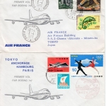 Frankreich - Air France, 1st-flight Paris - Tokyo - Paris, Hin- u. Rückflug 1972