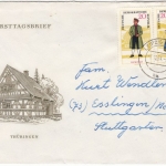 DDR - Volkstrachten I, Zusammendrucke a. 3 Schmickbriefen Leipzig 1964/5 n.