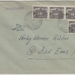 BRD - Gleschendorf ü. Pönitz 1952, Tagesstpl./PSt I Drucksache n. Bad Ems