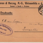 DR - 5 Pfg. Germania, Drucksache n. BELGIEN/Besetzung Weißenfels - Brüssel 1915