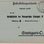DR - Schmiden ü. Fellbach 1937, Poststelle I Zustellurkunde n. Stuttgart