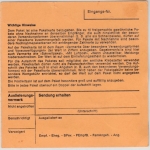 BRD - 2x60 Pfg. Bed. Deutsche, Paketkarte/Pst I Winterburg - Idar-Oberstein 1967