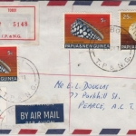 Papua New Guinea - 25 C. Meeresschnecke u.a., Lupo-Einschreibebrief Toboi 1971