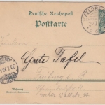 DR - Feldberg (Schwarzwald) 1898, KOS a. 5 Pfg. GA-Karte n. Freiburg
