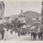 Tschechien/Böhmen - Karlovy Vari Karlsbad Straßenansicht AK ungelaufen ca. 1930