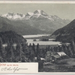 Schweiz - Unteralpina b. St. Moritz, sw-AK gelaufen Pontresina 1906