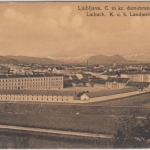 Slowenien - Ljubljana Laibach KuK Landwehr-Kaserne sw-AK gelaufen 1915
