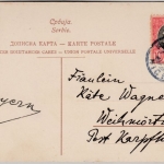 Serbien - Nisch Kaserne farb. AK gelaufen 1911