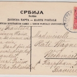 Serbien - Belgrad Rue Roi Milan, Straßenansicht, farb. AK gelaufen 1911