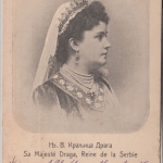 Serbien - Draga Königin von Serbien, sw-Portrait-AK gelaufen 22.10.1903 (!!)