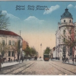 Serbien - Belgrad König Milan Straße m. Straßenbahn farb. AK ungelaufen ca. 1910