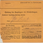 DR - 75+50 Pfg. Germania Paketkarte Suhl - Bad Kissingen 1920