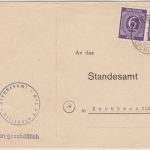 All.Bes. - Bissingen ü. Plochingen, Poststelle I a. Karte n. Herbrechtingen 1946