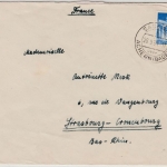 Bizone - Sasbach ü. Achern (Baden) Poststelle I Brief n. FRANKREICH 1951