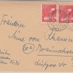 All.Bes. - Lobmachtersen ü. Salzgitter, Poststelle I Brief n. Braunschweig 1947