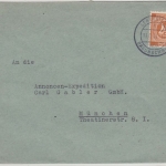 All.Bes. - Lebenstedt ü. Braunschweig, Poststelle I, Brief n. München 1946