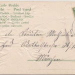 Glückwunsch - Neujahr Engelsköpfe m. Winterlandschaft Prägekarte Aubing 1903