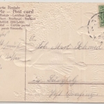 Glückwunsch - Ostern Mädchen mit Hühnern Prägekarte Grafing 1907