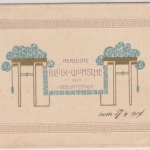 Glückwunsch - Geburtstag Jugendstil Prägekarte gelaufen Sebnitz 1909