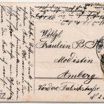 Glückwunsch - Neujahr Winterlandschaft mit Zierrahmen, Prägekarte Fürth 1910