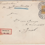 Bayern - 40 Pfg. Wappen, Einschreibebrief i.d. SCHWEIZ Nürnberg 15 - Basel 1908