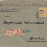 Bayern - 40 Pfg. Wappen, Einschreibebrief (2. Gew.st.) Immenstadt - München 1905
