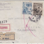 Jugoslawien/Mazedonien - Express-Einschreibebrief Skopje - München 1958