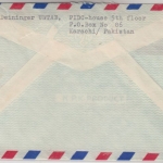 Pakistan - 14 A. 20. Todestag Iqbal, Luftpostbrief Hotel Metropol Karachi 1958