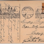 DR-Infla - 40 Pfg. By-Abschied/DR Karte Masch-SST Nürnberg Philatelistentag 1921