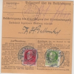 Bayern - 35 Pfg. Ludwig/Volksstaat, 4er-Block u.a., Einschreibe-Paketkarte 1920
