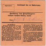 Bayern - 2x30 Pfg. Ludwig, Paketkarte Landstuhl - Rodenbach 1919