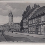 Sachsen-Anhalt - Salzwedel Neuperverstraße u. Rathaus sw-Fotokarte gelaufen 1956