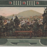 Baden-Württemberg - Baden-Baden farb. Jugendstil-Passepartoutkarte ca. 1910