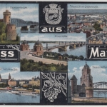 Rheinland-Pfalz - Mainz farb. Mehrbild-Gruss-Karte gelaufen Bodenheim 1915