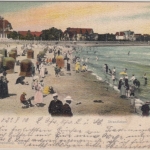 Schleswig-Holstein - Travemünde (Lübeck) Strandleben, farb. AK gelaufen 1903
