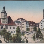 Thüringen - Jena Marktplatz, farb. AK gelaufen 1912