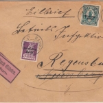 DR-Infla - 1 1/2 M. By-Abschied/DR u.a., Eilbrief (2.Gew.st.) Bayreuth 1921